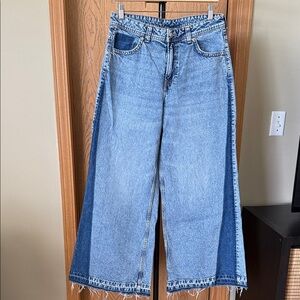 H&M Two-Tone Blue Flare Jeans